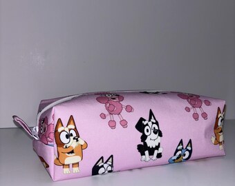 Dog Print Pink Pouch, Travel Toiletry Bag