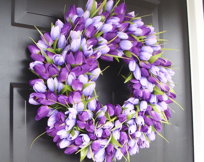 Lavender Spring Wreath- Wreath for Spring- Mother's Day Wreath- Spring Decor- Lavender Wreath- Easter Wreath