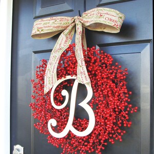 Red Berry Christmas Wreaths, Holiday Decor, Outdoor Weatherproof Berry Wreaths, Thanksgiving Wreath, Fall through Valentines Day Wreath image 2