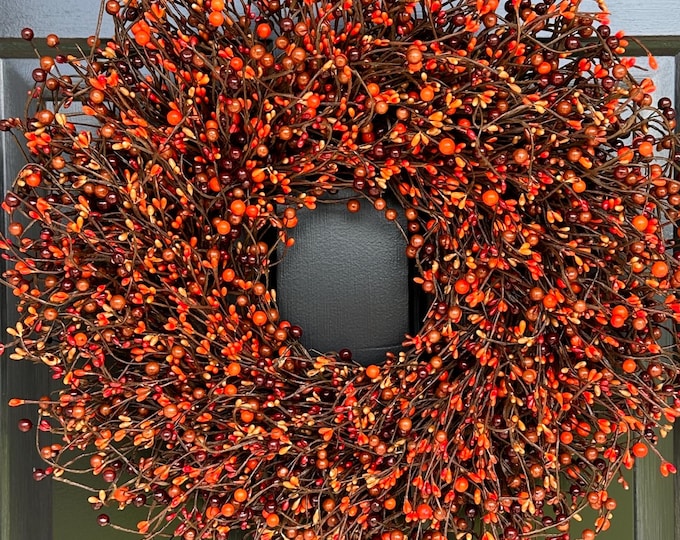 Berry Wreath| Farmhouse Wreath| Door Year Round Wreath| Wedding Wreath| Christmas Wreath| Winter or Fall Wreath| 12 Color Options