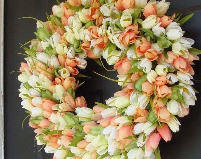 Spring Wreath- Mother's Day Wreath- Spring Decor Decoration- Custom Outdoor Tulip Wreath- Spring Wreath for Door The ORIGINAL TULIP Wreath