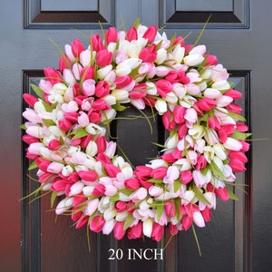 Spring Wreath Tulip Spring Wreath Summer Wreath Custom Front Door Wreath Spring Decor Easter Decoration Outdoor Wreath image 4