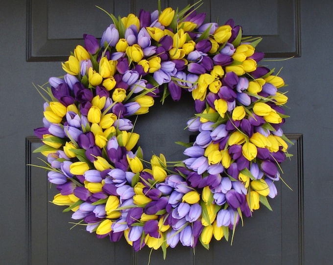 Spring Wreath- Front Door Wreath- Lavender Wreath- Spring Wreath for Door- Summer Wreath 18 inch