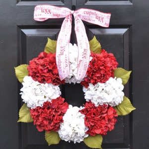 Valentine's Hydrangea Wreath- Hydrangea Wreaths - Spring Wreaths- Year Round Wreaths- Flower Wreaths- Christmas Wreath