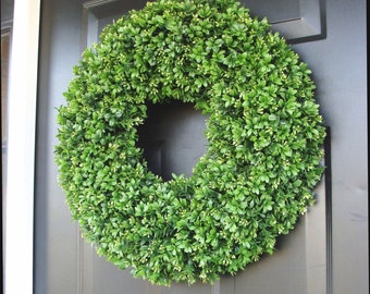 Year Round Wreath, Front Door Decor, Faux Boxwood Wreath, Outdoor Boxwood, Spring Wreath, Summer Wreath, Home Decor, Dining Room Wall Decor