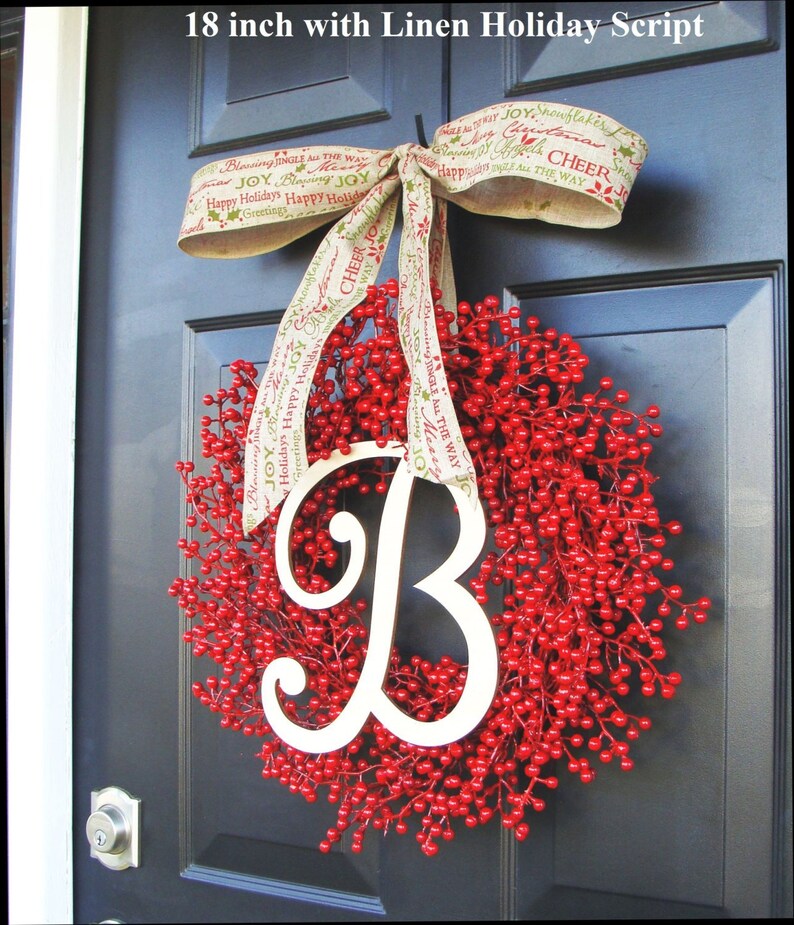 Red Berry Christmas Wreaths, Holiday Decor, Outdoor Weatherproof Berry Wreaths, Thanksgiving Wreath, Fall through Valentines Day Wreath image 2