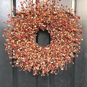 Cream Berry Wreath Farmhouse Wreath Door Year Round Wreath Wedding Wreath Christmas Wreath Winter Wreath Fall Wreath 15COLORS Fall Colors