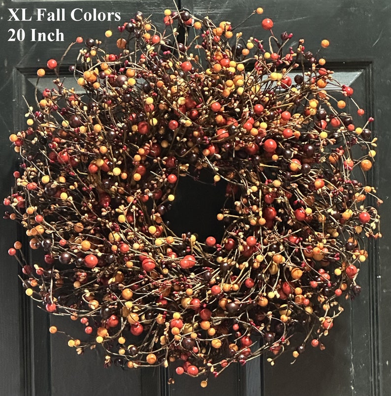 BESTSELLER Pumpkin Pie Fall Wreath, Thanksgiving Wreath Berry Wreath, Thanksgiving Decor XL 16 24 Inch MANY Color Options XL Berry FALL COLORS