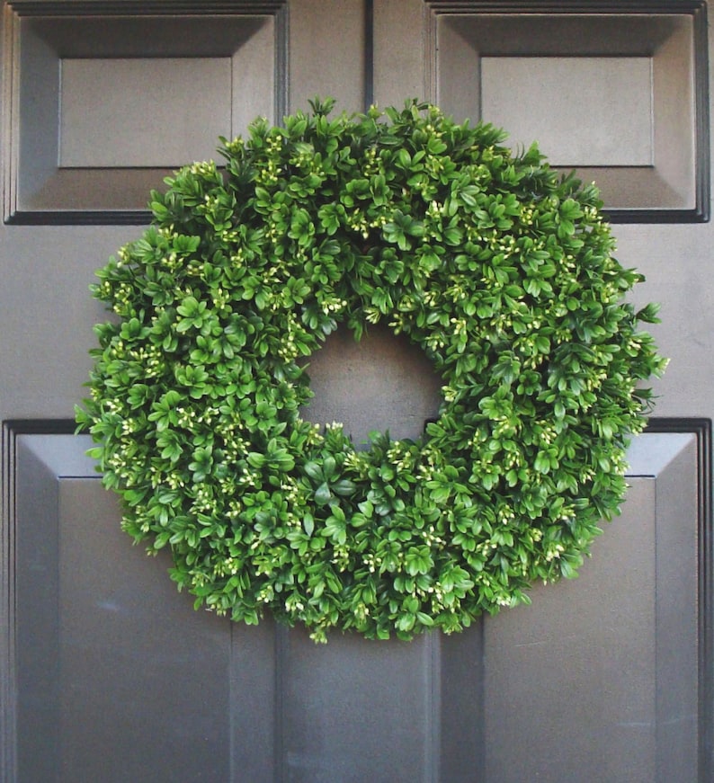 Artificial Boxwood Wreath Front Door Wedding Image 0