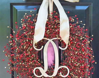 SALE Red Gold Berry Wreath Christmas Wreath,Wedding Wreath- Door Wreath Christmas Wreath Christmas Holiday Decorations Outdoor Decor SALE