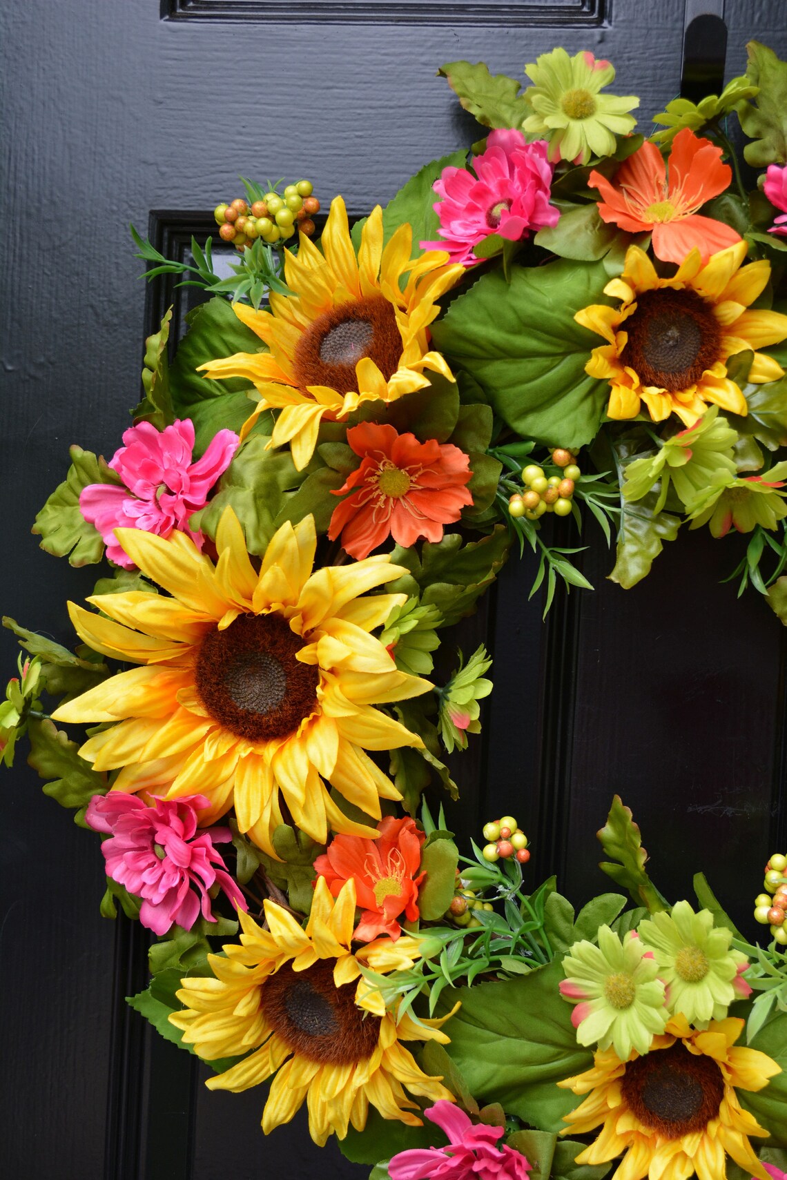 Sunflower Summer Wreath Outdoor XL Yellow Floral Door Wreath Etsy