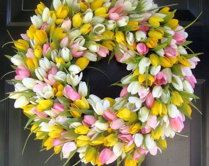 Tulip Spring Wreath: Custom Colors & Sizes
