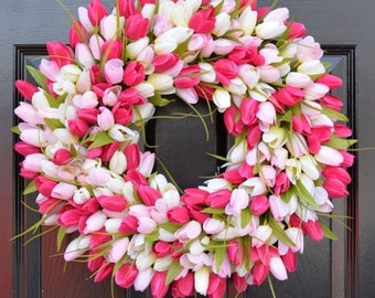 Custom Tulip Spring Wreath- Spring Decor- Spring Tulip Wreath, Custom Sizes- Summer Wreath- The ORIGINAL Tulip Wreath