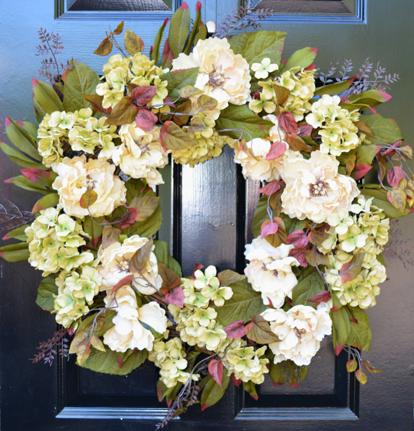 Silk Flower Wreath- Limited Edition Peony Wreath- 26 inch- All Year