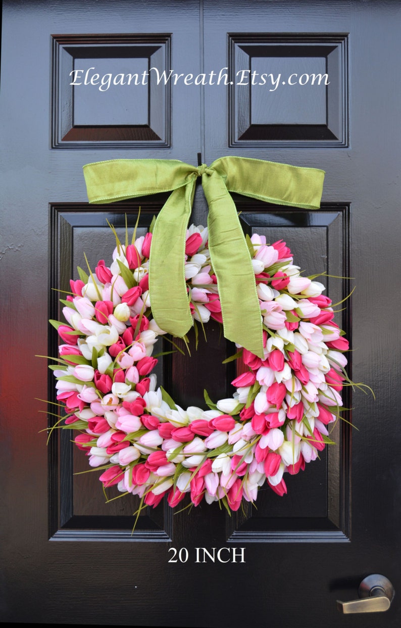 Spring Decor Spring Wreath Tulip Wreath Wreath for Door Door Wreath Etsy Wreath Custom Sizes image 5