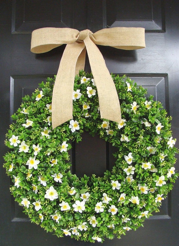 Replacement Wired Satin Bow or Burlap Bow for Wreath: 2.5 inch wide cones with attachments