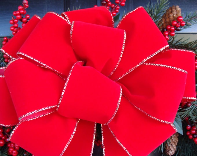 2 Decorative Christmas Bows, Wreath Bow For Christmas Wreath or Holiday Wreath, Christmas Decoration, Christmas Decor