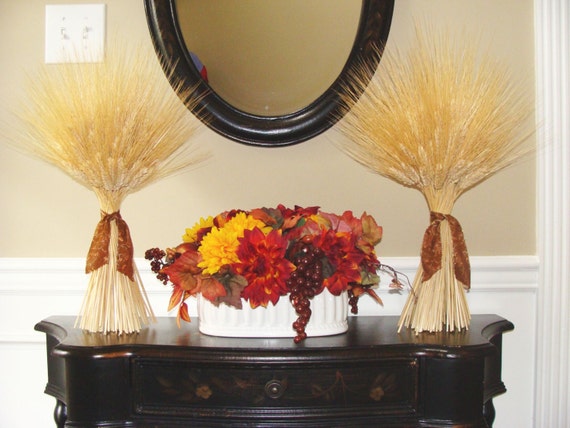 Fall Harvest Wheat Sheaves Fall Decor Thanksgiving Decor Etsy