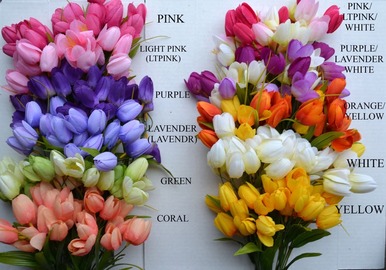 Spring Wreath Pink Mini Tulip Spring Wreath Front Door Wreath for Spring image 5