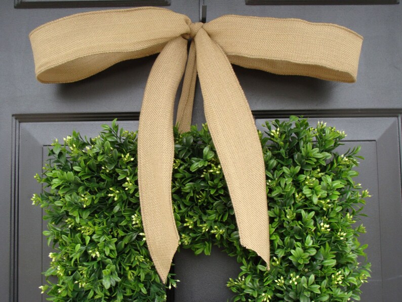 Cottage Chic Square Boxwood Wreath Shabby Chic Wreath Spring Wreath 16 INCH THIN Wreath for Storm Door Housewarming Gift Kitchen Decor