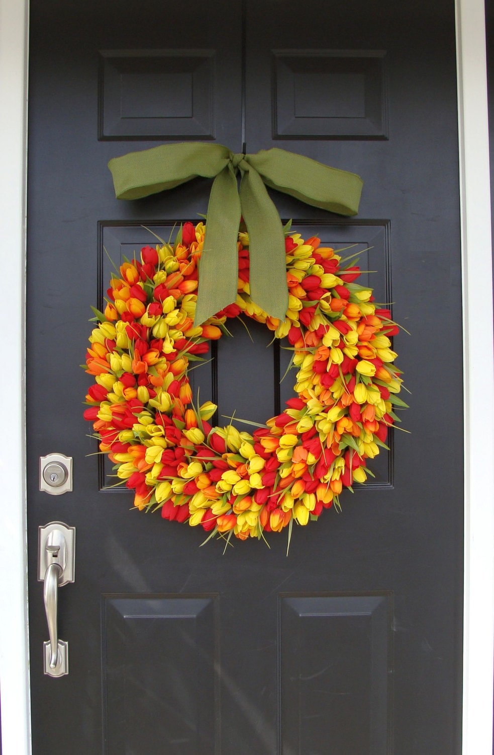 Tulip Spring Wreath Front Door Decor Easter 1