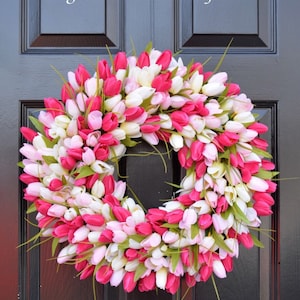 ORIGINAL Easter Spring Wreath Door Wreath Easter Wreath Tulip Wreath Sizes 16-26 inches, custom colors The Original Tulip Wreath image 2