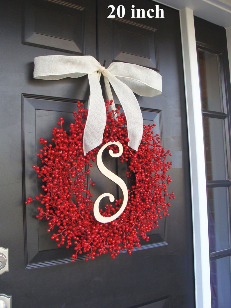 Red Berry Christmas Wreaths, Holiday Decor, Outdoor Weatherproof Berry Wreaths, Thanksgiving Wreath, Fall through Valentines Day Wreath image 3