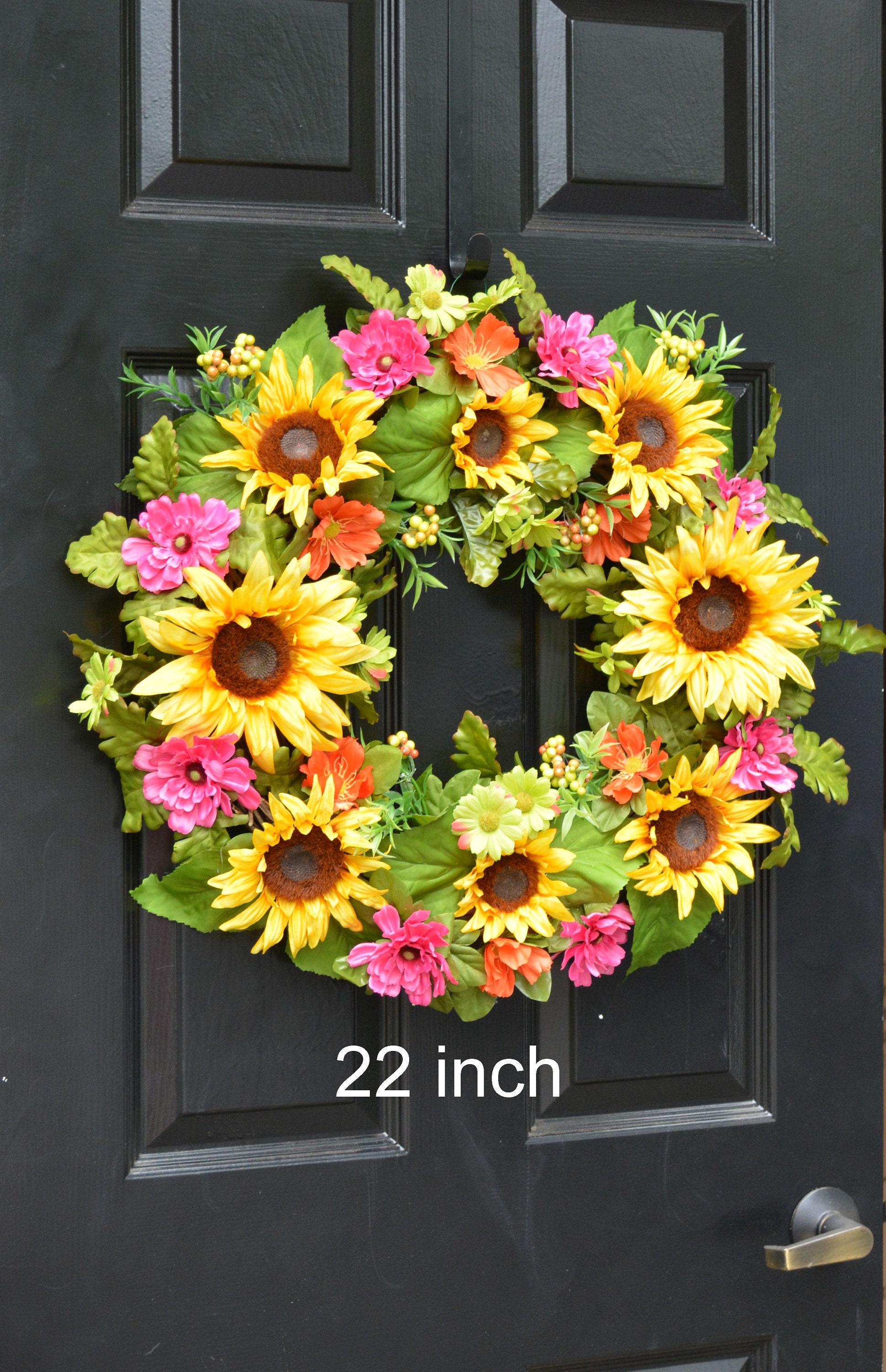 Sunflower Summer Wreath Outdoor Xl Yellow Fl Door 1