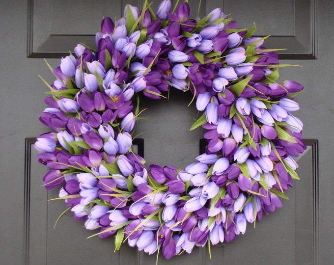 Spring Wreath- Mother's Day Wreath- Spring Decor Decoration- Custom Outdoor Tulip Wreath- Spring Wreath for Door The ORIGINAL TULIP Wreath