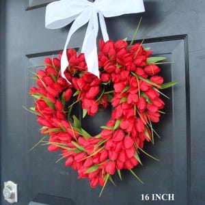 Tulip Heart Wreath: Valentine's Day Front Door Decor