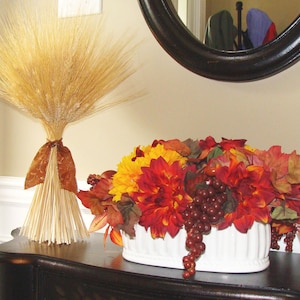 Fall Decoration- XL Wheat Sheath- Thanksgiving Centerpiece- Fall Decor Mantle or Table Decor
