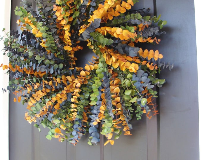 Eucalyptus Wreath- Year Round Wreath- Spring Wreath- Wall Decor- Dried Floral Wreath