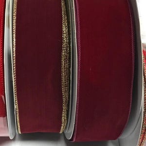 2.5 Inch Wired Christmas Ribbon: Velvet, Weatherproof Bulk Decor image 1