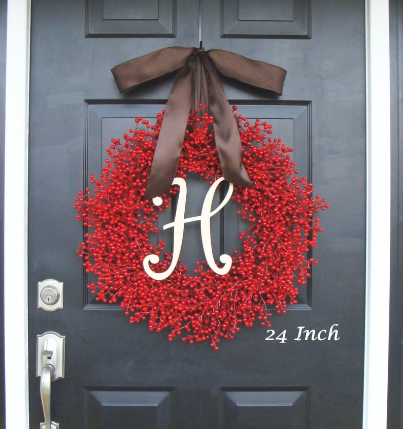 Outdoor Red Berry Christmas Wreath, Weatherproof Berry Christmas Wreaths Durable Winter Wreath, Christmas Wreath for Front Door 12-28 inches image 6
