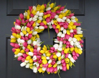 Custom Spring Wreath, Spring Decor, Mother's Day Wreath,  Wall Decor, Custom Colors, Spring Decoration  The ORIGINAL Tulip Wreath