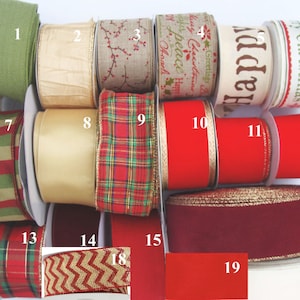 Christmas Ribbon By the Yard, Designer Ribbon for Bows, Wreaths, Christmas Decor, Christmas Decoration 2 1/2 inch Wired Ribbon
