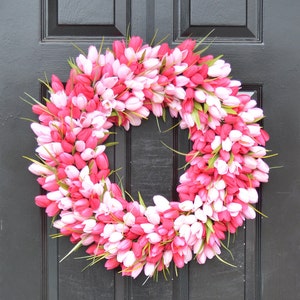 Easter Wreath Spring Wreath Spring Decor Spring Tulip Wreath, Outdoor Door Wreath, Custom Colors Summer Wreath The ORIGINAL Tulip Wreath image 7