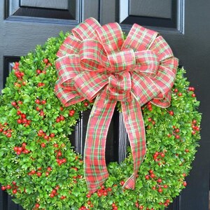 2.5 Inch Wired Christmas Ribbon: Velvet, Weatherproof Bulk Decor Christmas Plaid