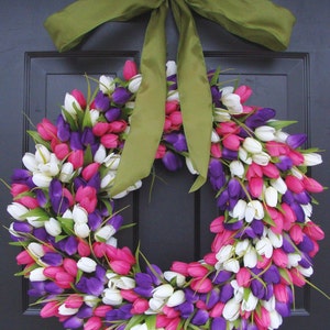 Custom Spring Wreath Easter Wreath Mothers Day Wreath Easter Decor Outdoor Wreath Door Wreath image 3