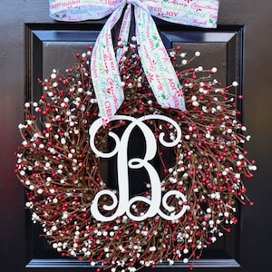 Winter Wreath- Door Wreath- Christmas Wreath- Red Green White Wreath- Christmas Decor- Winter Decorations- Winter Decor- Christmas