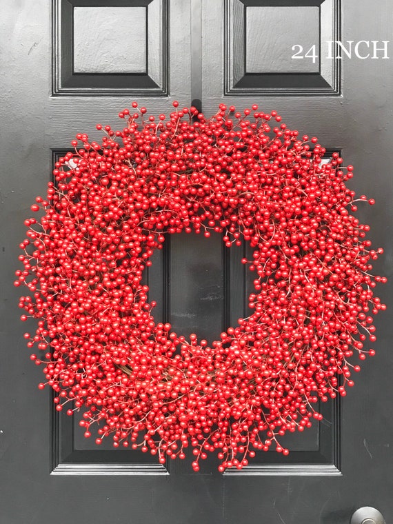 Winter Wreath Christmas Wreath Front Door Window Red Berry Wreath Christmas Wreath Featured In Better Homes And Gardens Magazine