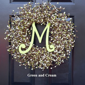 Best Selling Spring Wreath Cream Berry Wreath Door Wreath Year Round Wreath White Wedding Wreath Christmas Wreath Spring Decor Fall Wreath Green/Cream