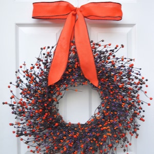 BESTSELLER Pumpkin Pie Fall Wreath, Thanksgiving Wreath Berry Wreath, Thanksgiving Decor XL 16 24 Inch MANY Color Options HALLOWEEN