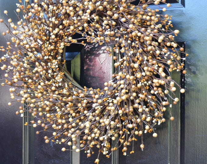 Berry Wreath| Farmhouse Wreath| Door Year Round Wreath| Wedding Wreath| Christmas Wreath| Winter or Fall Wreath| 12 Color Options