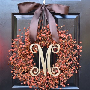 Thanksgiving Pumpkin Berry Wreath Pumpkin Fall Wreath Pumpkin Berry Wreath- Fall Decor Orange Fall Wreath- Autumn Decoration- Orange Berries