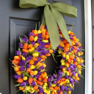 24 inch Spring Wreath Spring Wreath Door Wreath 24 inch Lavender Wreath image 3