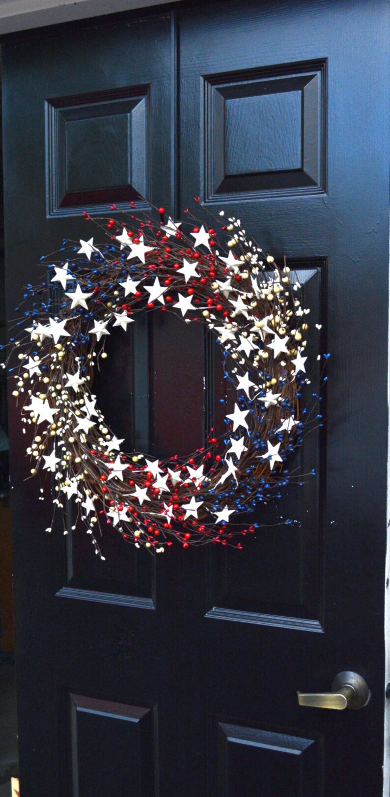 Memorial Day Wreath, Fourth of July Wreath, Americana Wreath, Patriotic Door Wreath, Country Wreath, Rustic Wreath Stars and Stripes image 2