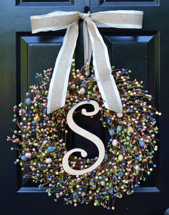 Elegant Holidays Inc Wreath Decor Easter Egg Wreath Spring Wreaths Berry Front Door