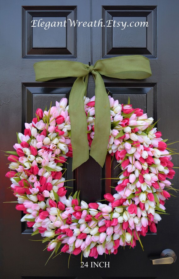 24 Inch Spring Wreath Spring Wreath Door Wreath 24 Inch Etsy