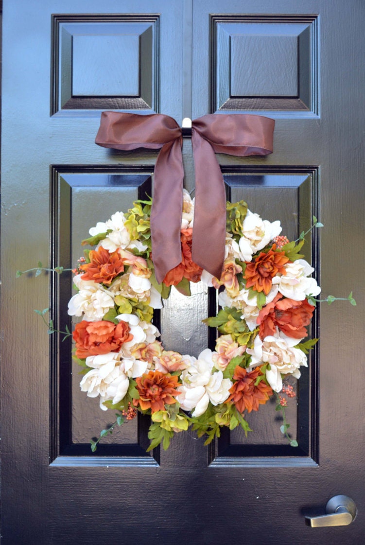 Silk Flower Wreath Fall Flowers Wreaths Silk Flower Wreath Fall Flowers Wreaths Autumn Decor Front Door Fl